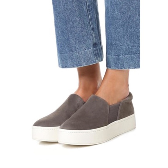 Vince Warren Steel Grey Suede Platform 